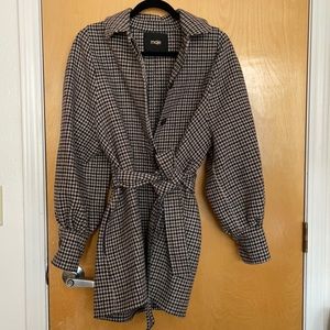 Maje Galico dogstooth double-faced wool coat